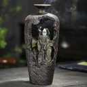 Backflow Incense Burner Cone Holder Waterfall Incense Burner Cool Inscent Fountain Falling Smoke Mountain Water Fall Incent Back Flow (Vase)