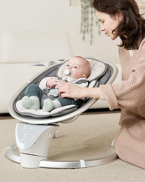 Baby Swings for Infants, Electric Infant Swing with 5 Speeds 10 Lullabies, Portable Baby Swing for Newborns Boys Girls