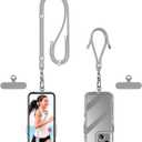 Phone Lanyard- 1 x Adjustable Neck Strap,1 x Wrist Strap,2 x Pads,Universal Crossbody Cell Phone Lanyard for Travel Essentials,Wrist lanyards for Keys,ID Badges,Compatible with Most Smartphones