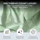 Full Size Sheet Set, 500 TC Single-Ply Cotton Sateen, 4-Piece, Sage | 18-Inch Deep Pocket Design Stays Secure while 100% Natural Cotton Feels Soft, Smooth and Breathable through Every Season