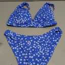 Bathing Suits for Women Deep V Neck Sexy Two Piece Bikini Sets for Women Thong Halter Cheeky Swimsuit (Small, Flower 5)