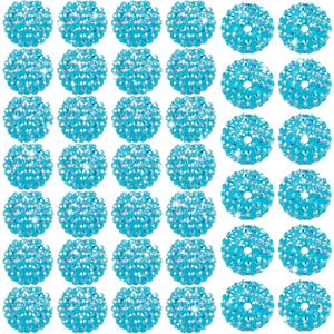 40 Pcs 20 mm Rhinestone Beads Bulk Crystal Round Disco Ball Chunky Bubblegum Beads for Pens Bracelets Charms Craft European Style Jewelry Making Supplies Christmas(Blue)