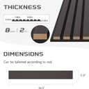 POHARE Wood Slat Wall Panels, 2 Pack 8 x 1 ft Decorative Wood Panels for Wall,Stylish Wall Panels for Interior Wall Decor, Modern Acoustic Wood Wall Panels with Felt Backing, Black-Brown Oak