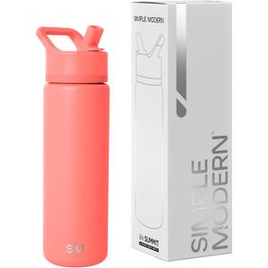 Simple Modern Water Bottle with Straw Lid | Vacuum Insulated Stainless Steel Metal | Reusable Leak Proof BPA-Free Cup for School | Summit Collection | 22oz, Honolulu