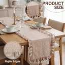Moukeren Vintage Floral Table Runner Farmhouse Ruffle Table Runner Scalloped Long Dresser Scarves for Dining Room Wedding Party Kitchen Rustic Home Decor(Brown, 72 x 13.8 Inch)