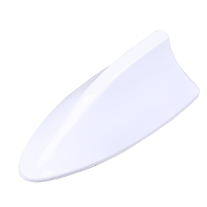 Possbay Shark Fin Antenna Car AM FM Signal Connection Roof Aerial with Adhesive Universal Fit for SUV Seden White