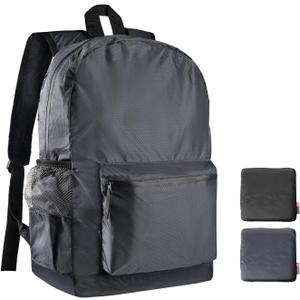 pack all 20L Lightweight Packable Backpack, Water Resistant Foldable Backpack, Travel Hiking Daypack with Waterproof Zippers (Navy Blue)