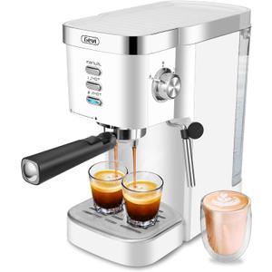 Gevi Espresso Machine 20 Bar High Pressure, Compact Espresso Maker with Milk Frother Steam Wand, Cappuccino, Latte Maker with Adjustable Shot Volume for Home, Gift for Mom and Dad