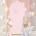 SoarDream 7.2FT Wedding Arch Cover Pink Spandex Fitted Wedding Arch Stand Covers Fitted for Round Top Chiara Arch Cover Fabric Stretchy Backdrop for Bridal Baby Shower Birthday Party Balloon Decor