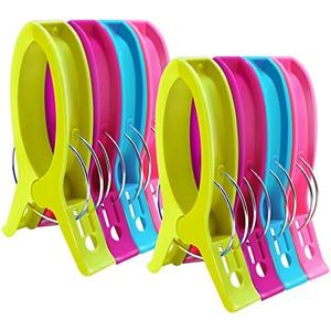 HiGift Jumbo Quilting Clamps | 8 Pack Extra Large Beach Towel Clips | 5 inch Wide Opening Plastic Clips for Sewing, Binding, Keeping Towel Fabric in Place