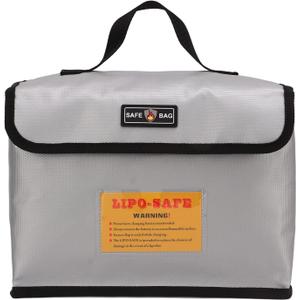 Fireproof Lithium Battery Safety Pouch Bag, Explosion Proof Storage Bag with Secure fastener Closure for Lithium Battery