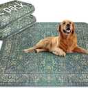 Washable Pee Pads for Dogs, Waterproof Non-Slip Puppy Pad 2 Pack 36'' x 41'' with Fast Absorbent for Pet, Reusable Rug Mat for Training Travel Whelping Housebreaking Incontinence Crate (Vintage Green)