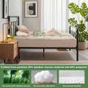 BEDLORE Twin XL Mattress Topper Viscose Derived from Bamboo, Thick Pillow Top Mattress Pad with Deep Pockets for 6-15 inches Mattress, Soft Mattress Topper College Dorm Size for Back Pain(Beige)