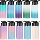 Mimorou 10 Pack Aluminum Water Bottle Bulk 17 Oz Reusable Sports Bottles with Snap Lid and Handle Multicolor Leak Proof Water Flask for Gym Travel Hiking Camping Hiking Outdoor Activities