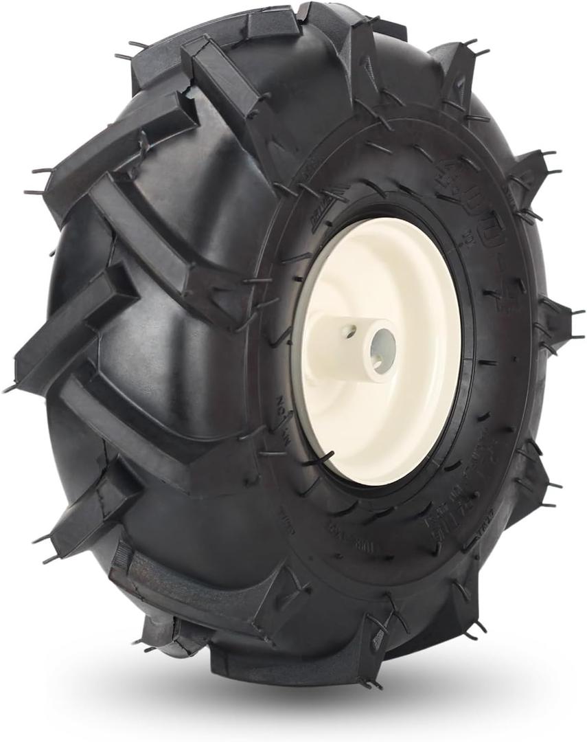 11x4.00-4 Tubeless Tiller Tire 3/4" Axle,1PK for Craftsman Troy-Bilt, 11x4.00-4, 3/4" Axle Bore