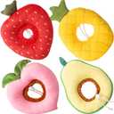 Weewooday 4 Pcs Adjustable Cat Cone Collar Soft Cat Recovery Collar Cute Kitten Fruits Shaped After Surgery Wound Elizabeth Padded Pet Neck Anti Bite Lick Dog Comfortable Smooth Texture