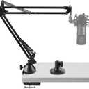 Geekria for Creators Microphone Arm, Mic Boom Arm Mount with Table Flange Mount Adapter, Suspension Stand Desk Mount Holder Compatible with Takstar, Sennheiser, TZ, Nady, APEX, Avantone, Microphone Arm Stand 12" each rod