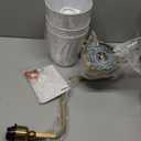 Bathroom Light Fixtures, 3-Light Brushed Gold Vanity Lights, 24.5" Bathroom Lighting Fixtures Over Mirror with Flared White Fabric Shade, Modern Wall Sconces for Bedroom Living Room Hallway