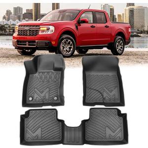 TPE Automotive Floor Mats Custom for 2022-2026 Ford Maverick (Not for Hybrid) &21-25 Bronco Sport, All Weather Cover Protection Waterproof Black Floor Liner Front & Rear Row Full Set Car Mats, 3PCS