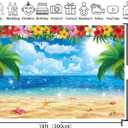 XCKALI Summer Hawaiian Beach Backdrop Tropical Flower Palm Ocean Birthday Luau Party Decoration Summer Beach Children Photography Kids Baby Shower Decoration 10x8FT