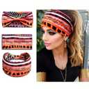 Boho Printed Criss Cross Stretchy Headbands for Women, Multicolor Twist Headwraps, Set of 4