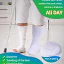 Powbrace 4 Pairs Wide Diabetic Socks for Men Women Plus Size,Lymphedema Socks,Socks for Swollen Feet and Ankles,Edema Socks,Loose Fit Socks,Non-Binding Socks,Bariatric Socks,Hospital Cast Socks-White, One Size