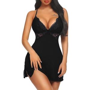 Avidlove Women Lingerie Lace Chemise Sleepwear Babydoll Teddy Lingerie Size M