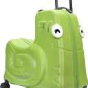 Kids Ride-on Luggage with Spinner Wheels Suitcase, Kid's Ride-On Suitcase Help Your Child Relax, Carry On Trolley Luggage with Password Lock (Green, 22 inches)