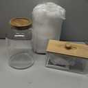 2 Pcs Half Gallon Glass Laundry Storage Containers Jars Set 1 Pcs Acrylic Dryer Sheet Holder Laundry Pods Container with Acacia Lid 2 Spoon for Detergent Powder Scent Beads Bath Bombs Salt