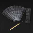 Heat Shield Guards for Hair Extension Multi Hole Shield Spacers Fusion Glue Protector Templates with Hook Pulling Needle for Hair Extensions (10 Pieces)