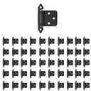 Overlay Cabinet Hinges 1/2 Inch 50 Pack (25 Pairs) Face Mount (Matte Black, Screws Included)