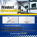 ARANA ML26100 27 inch 100 Lb/445N Gas Struts Spring Shock with 10mm Ball Socket, SL26-100 27" Murphy Bed Pistons Lift Support for Outdoor Awning Window Truck Bed Tonneau Cover Pump House Roof, 2Pcs