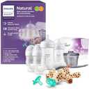 Philips Avent Natural All-in-One Baby Gift Set, Bottles with Natural Response Nipples, 2X Each: 4oz (Slow Flow Rate 2) and 9oz (Medium Flow Rate 3), Soothie and Ultra Soft Pacifiers, SCD839/02