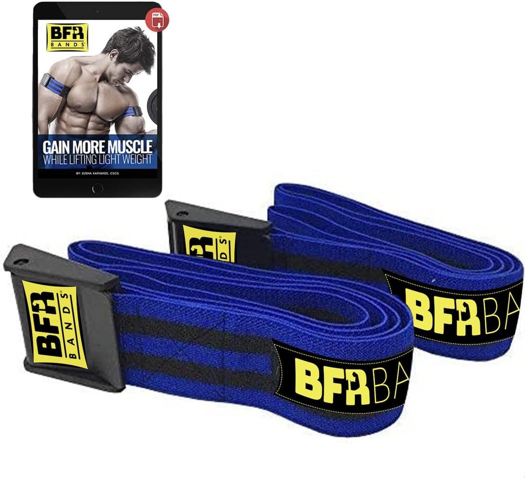 BFR BANDS PRO Blood Flow Restriction Bands for Arms, Legs & Glutes Occlusion Training, Help Gain Muscle Without Heavy Weight Lifting, Quick-Release Strong Elastic Strap for Men & Women
