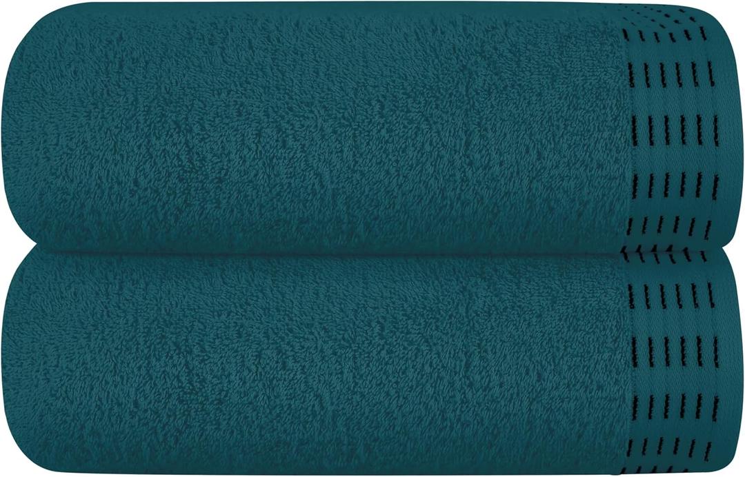 Cotton 2 Pack Oversized Bath Towel Set 28x55 inches, Large Bath Towels, Ultra Absorbant Compact Quickdry & Lightweight Towel, Ideal for Gym Travel Camp Pool - Teal
