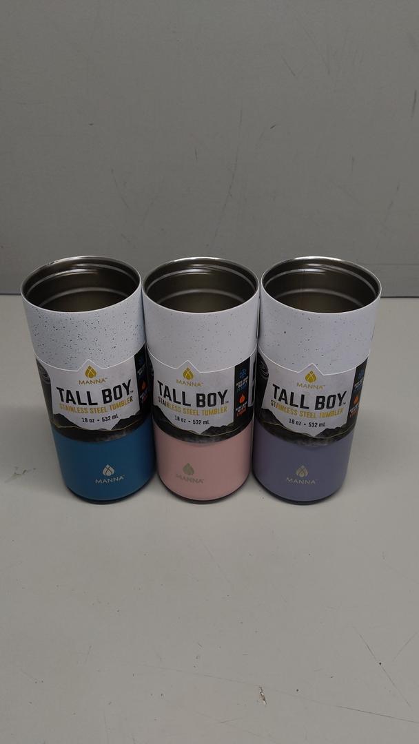 Manna Tall Boy Stainless Steel Tumblers Set of 3