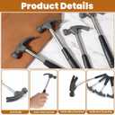 20 Pcs Mini Claw Hammer Bulk 6.5 Inch Solid Tubular Small Safety Hammer with Non-Slip Rubber Handle Lightweight for Woodworking Hanging Pictures DIY Crafts Jewelry Making Tools