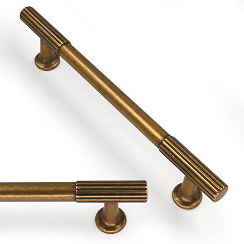 Asimerdeco 10 Pack Antique Brass Cabinet Pulls 5 Inch(128mm) Kitchen Cabinet Handles Solid Zinc Alloy Cabinet Hardware Drawer Pulls