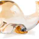 Ornalrist Crystal Gold Smile Whales Figurines Paperweights Gifts for Women, Glass Little Whales Collectible Figurines Tabletop Home Decor (Gold)