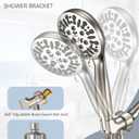 JDO Shower Head with Handheld, High Pressure Handheld Shower Head 9 Settings, Detachable Shower Head Set with Stainless Steel Hose and Shower Bracket (Brushed Nickel)