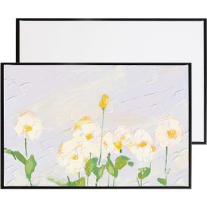 24x36 Aluminum Floater Frame with 9/10" Thickness Blank Stretched Canvas for DIY Oil Painting (Black1PCS)
