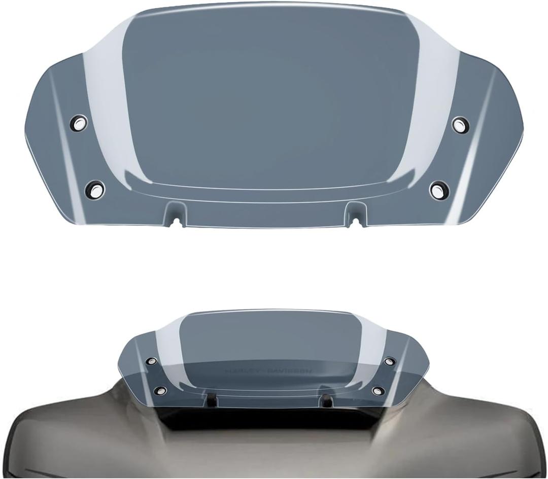 8" Wave Windshield Windscreen Wind Splitter Compatible for Harley Davidson Street Glide FLHX 2024-2025, CVO Street Glide FLHXSE 2023-25, FLHXU 2025, Smoke