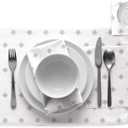 MY DRAP Formal Designer Collection Luncheon Napkins (12 Napkins, Silver Stars)