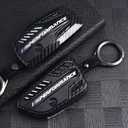 Phmnkl Alloy Car Key Case Rings Cover Holder for BMW 1 3 5 7 Series 530 F48 X1 X2 X3 X4 X5 X6 Classic Engine Head Concept (A Style Carbon Fiber)