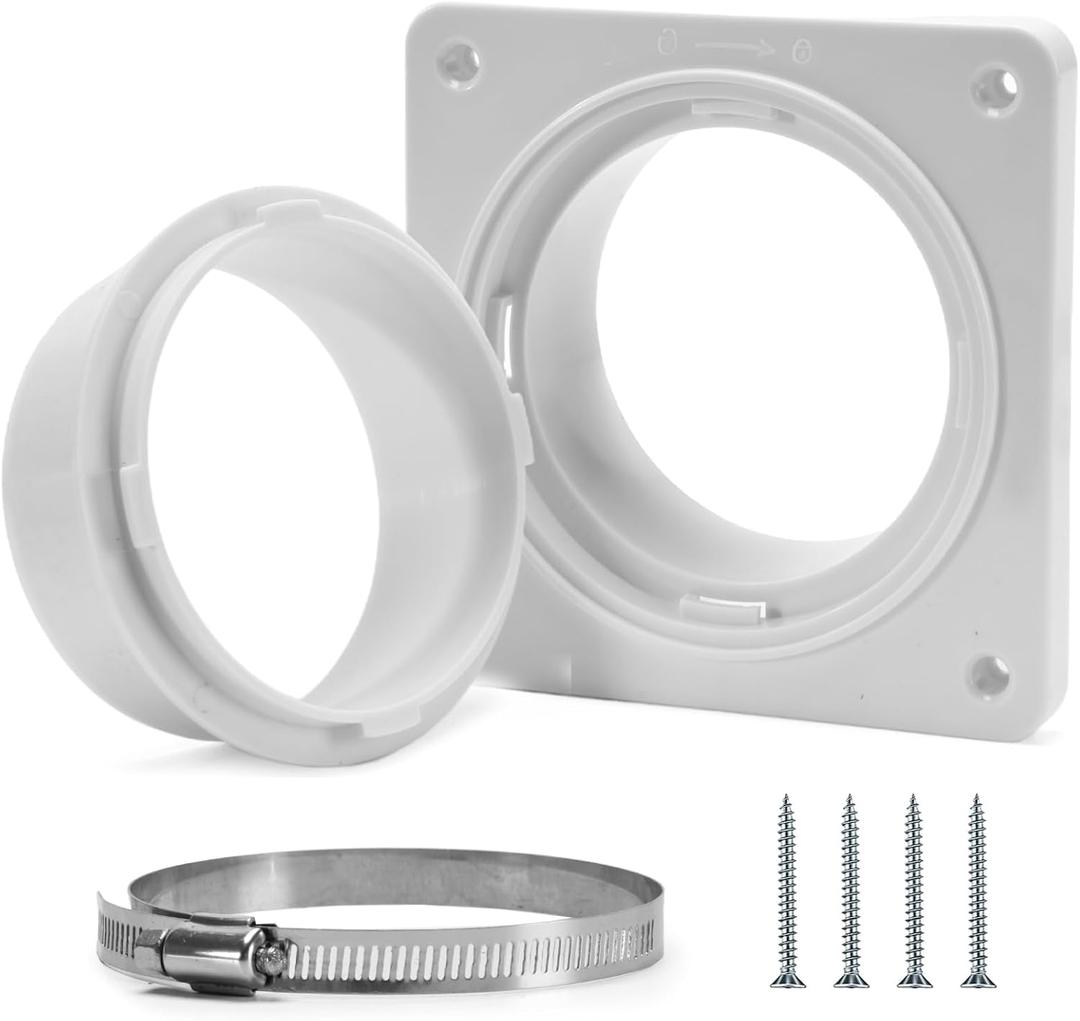 Dryer Vent Hose Connector Kit - Dryer Vent Wall Plate - Dryer Duct Connector Wall Vent with Quick Connect & Disconnect Dryer Dock Connector (Dryer Vent Connector)