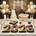 2026 Charcuterie Numbers Fillable, 13.78'' Gold Black 2026 Cardboard for Charcuterie, Number Tray for Chocolate Cookies Flowers Cupcakes Box with Graduation Cap, Class of 2026 Graduation Decorations