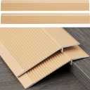 Blulu 2 Pcs Aluminum Floor Transition Strip Thickness 1.8 mm 36 Inch Threshold Ramp for Doorway Door Strip Reducer Doorway Edge Trim Suitable for Threshold Height Less Than 1.6 Inches(Brushed Gold)