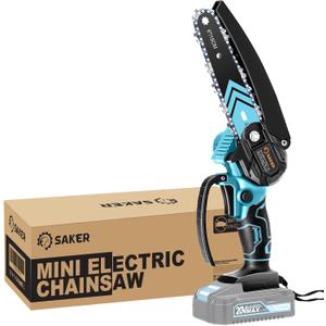 Saker Mini Chainsaw,6 Inch Portable Electric Chain Saw Cordless,Machine Only, Batteries Not Included,Only Compatible with Saker Mini Chainsaws Batteries(Only Machine)