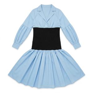 Women's Casual Dress, Knit Bustier Docking Dress, Blue  2XL