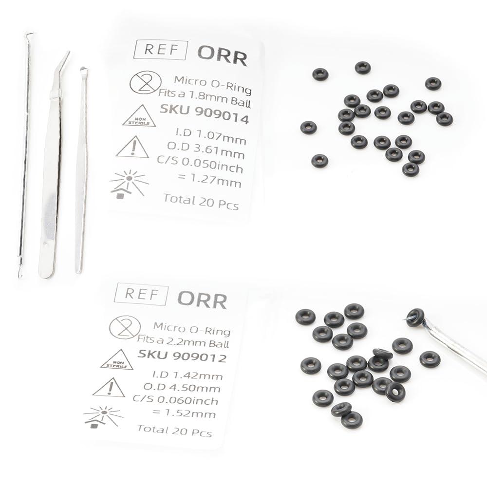 Micro Replacement O Ring Kit, for Sterngold Mini Implant Fits a 2.2mm 1.8mm Ball Housing Black